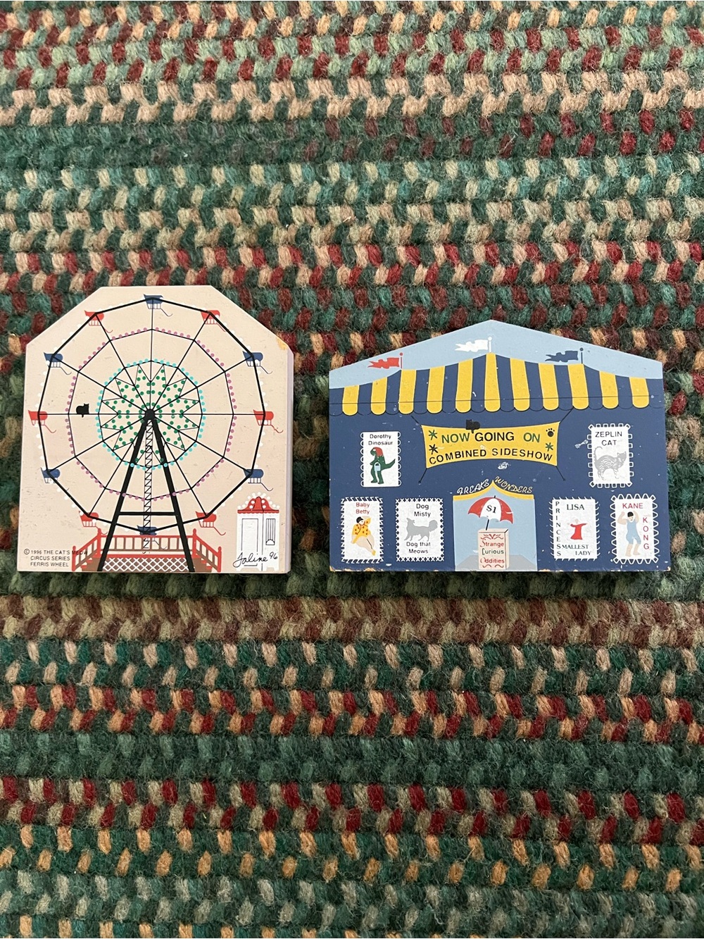The Cat’s Meow Village Carnival Themed 1996 Ferris Wheel and 1995 Side Show